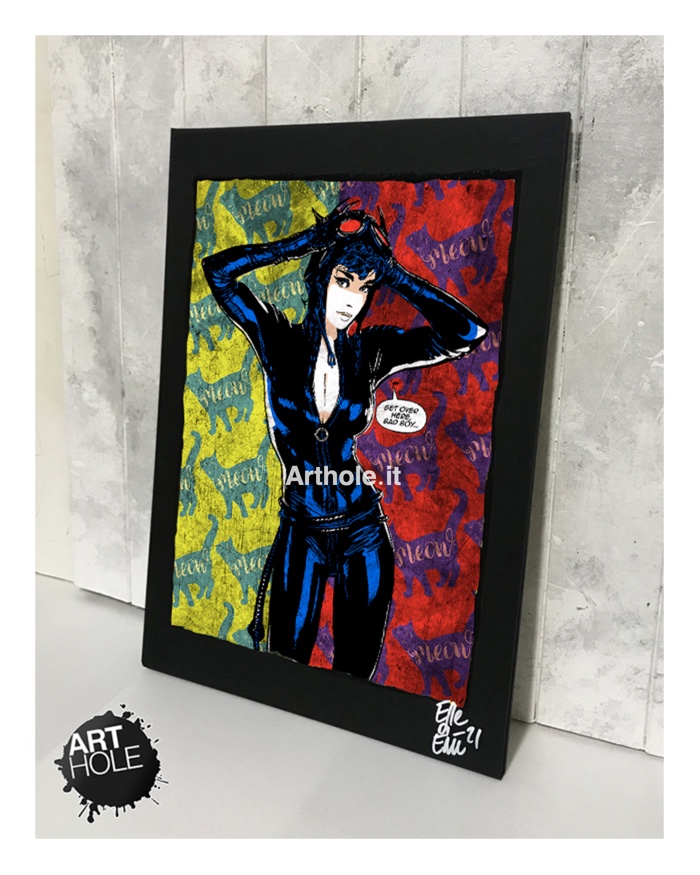 Catwoman Selina Kyle dc comics quadro poster pop-art handmade, fumetti