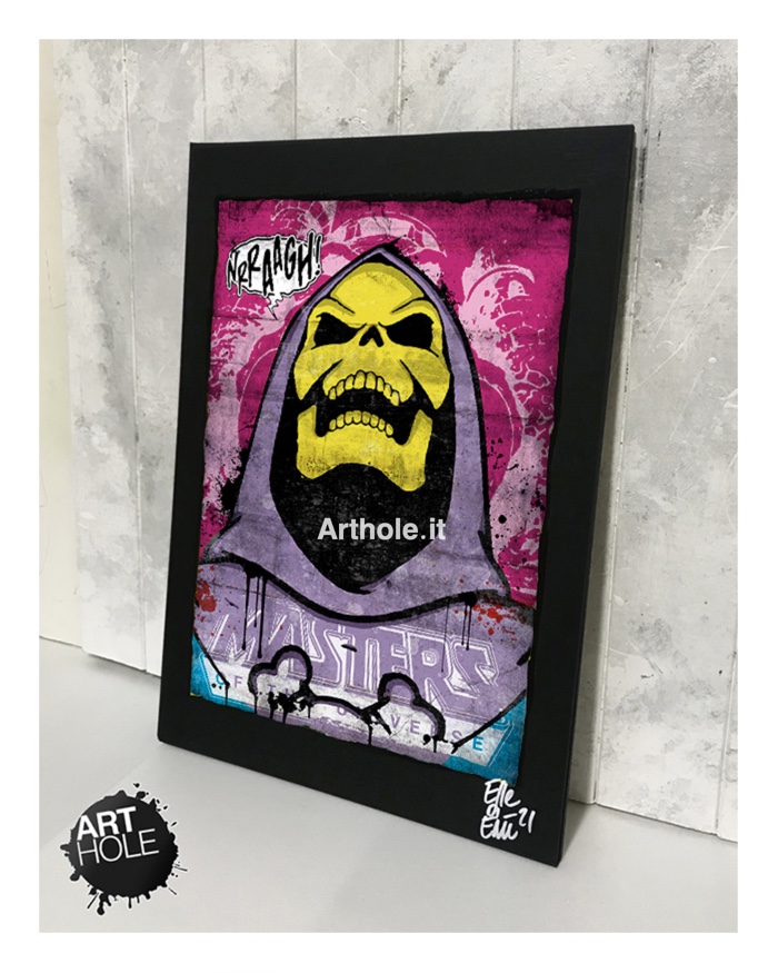 Skeletor from He-Man and the Masters of the Universe, quadro stampa originale, original unique painting and framed poster. Shipping worldwide.