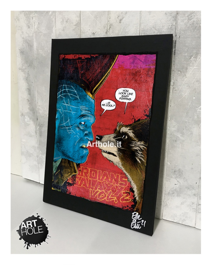 Yondu e Rocket Raccoon, Guardiani della Galassia 2 Marvel, quadro pop art stampa originale, original unique pop art painting and framed poster. Shipping worldwide.