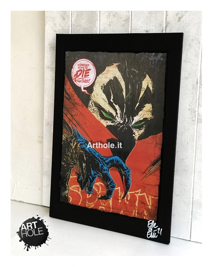 Spawn - Image Comics (Todd McFarlane), quadro pop art stampa originale, original unique pop art painting and framed poster. Shipping worldwide.