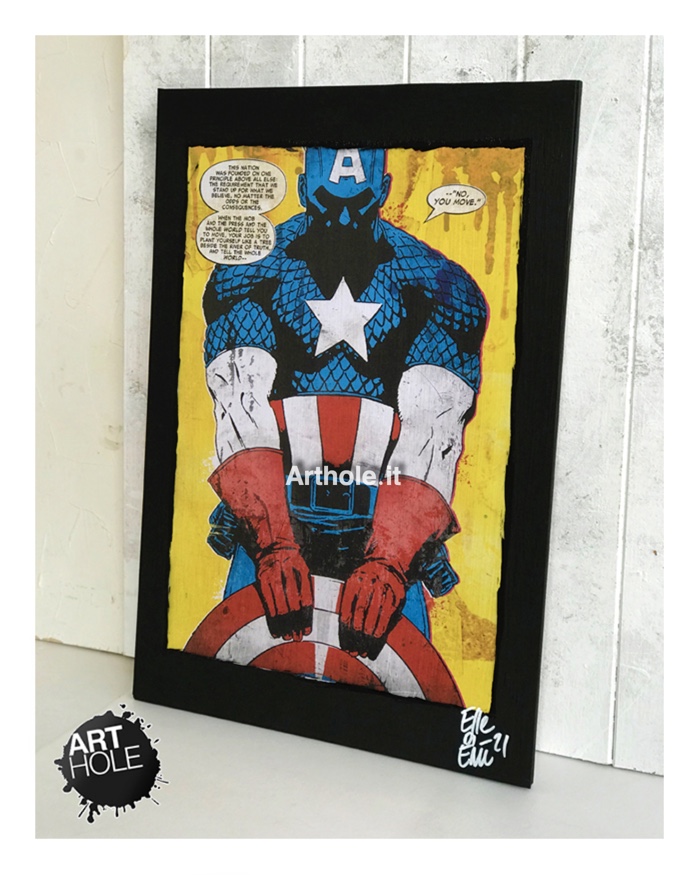 Capitan America (Marvel Comics) Quadro Pop Art Handmade Poster Fumetto di Arthole.it