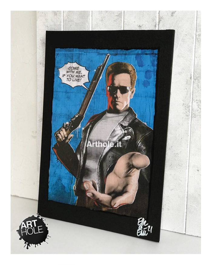 T800 Terminator 2 Movie Pop Art Handmade Artwork