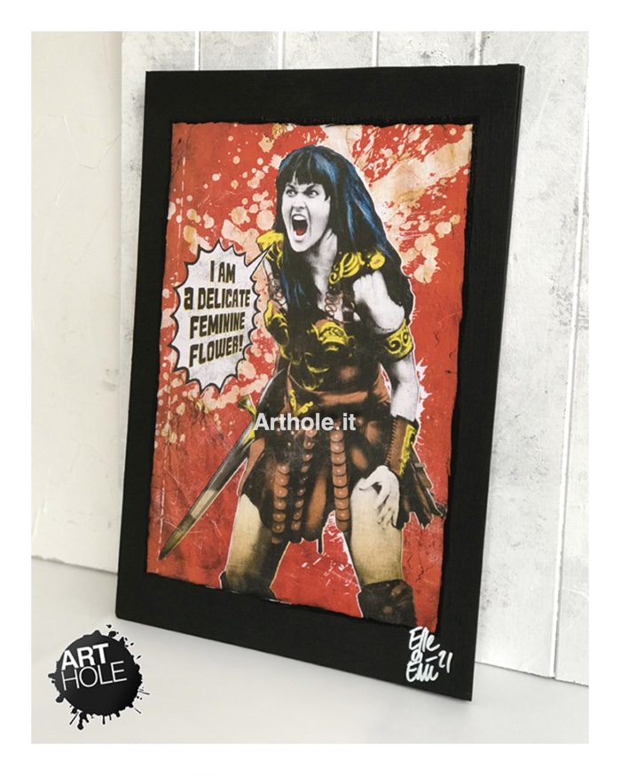 Lucy Lawless Xena Poster Pop Art Handmade Quadro by Arthole.it