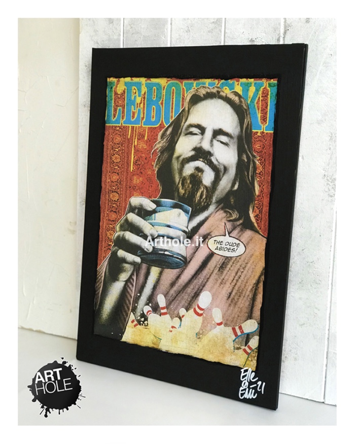 Il Drugo the Dude dal film The Big Lebowski Pop Art Original Poster Handmade Artwork, Quadro di Arthole