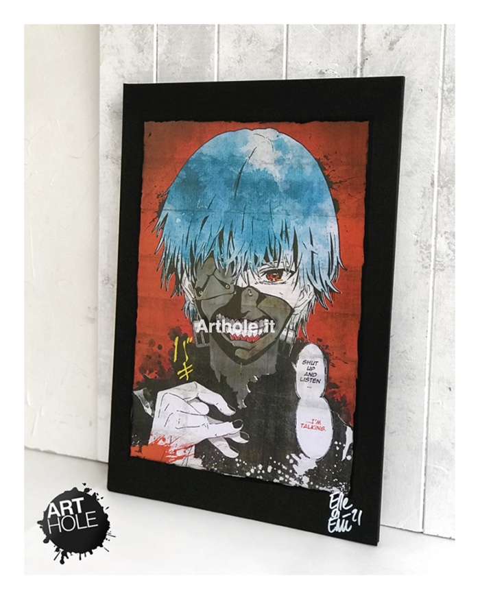 Ken Kaneki dall'anime / manga Tokyo Ghoul Quadro Pop-Art Originale Handmade Pop-art Poster