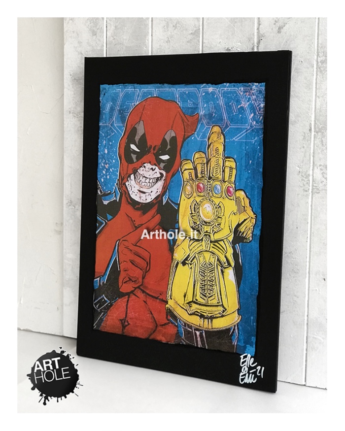 Deadpool Marvel Comics Quadro Poster Pop-Art Handmade Avengers Infinity Gauntlet