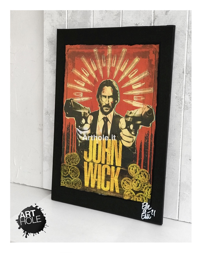 John Wick Keanu Reeves Quadro Poster Pop-Art Handmade John Wick Parabellum