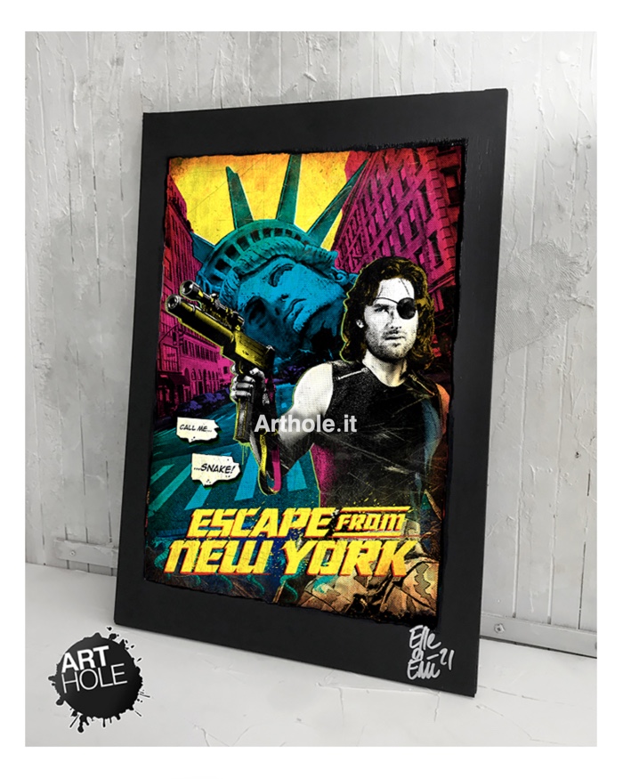 Escape from New York Quadro Poster Originale handmade 1997 Fuga da New York Snake Plissken Jena Kurt Russel, John Carpenter 1981 Fantascienza