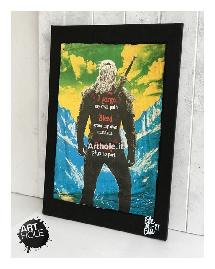 The Witcher Quadro Poster Originale handmade Geralt of Rivia Henry Cavill Netflix Serie Tv Fantasy 2019
