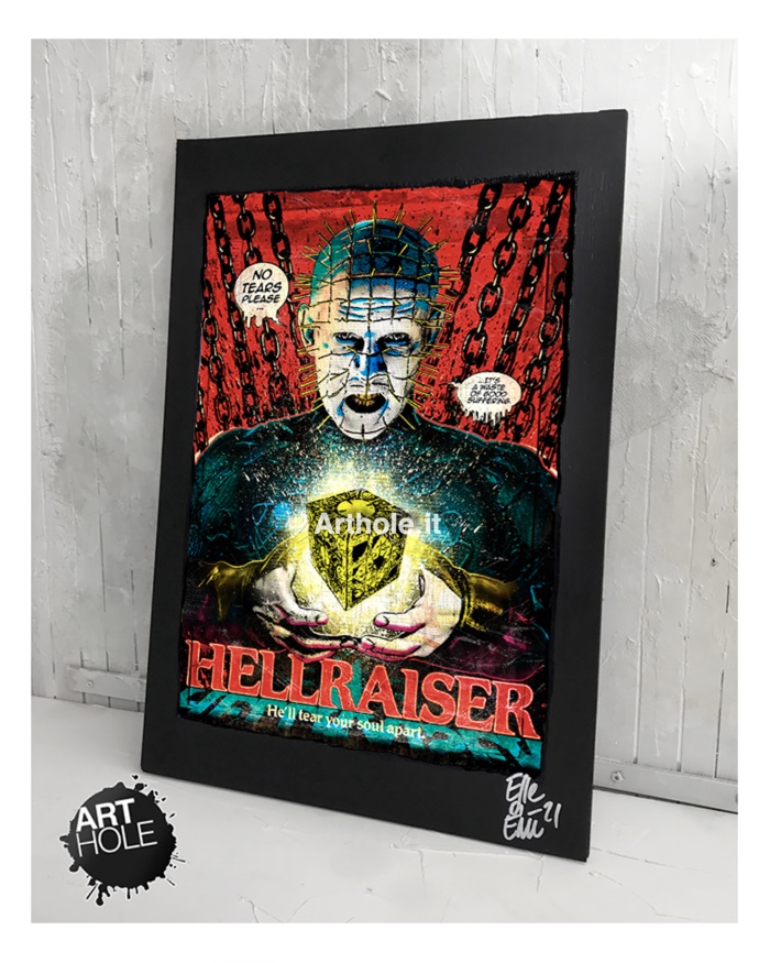 Pinhead dal film Hellraiser Quadro Poster Originale handmade. 1987 Cenobiti film horror 1980 Clive Barker Doug Bradley