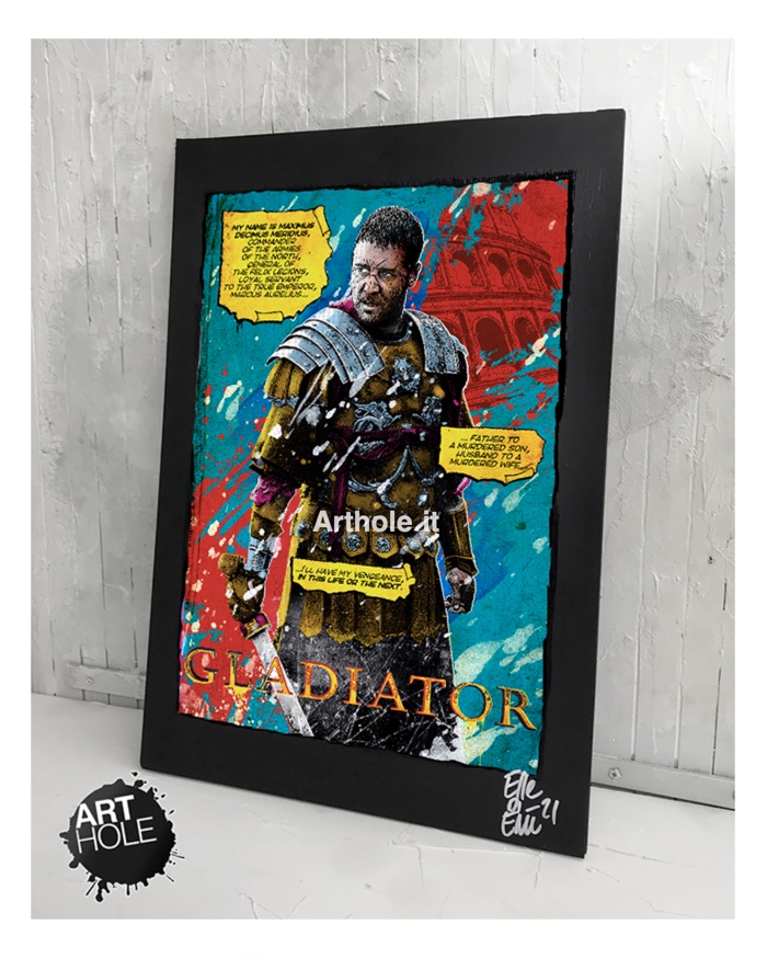 Gladiator Quadro Poster Originale handmade. Il Gladiatore, Russell Crowe, Ridley Scott, Maximus Decimus Meridius, Massimo Decimo Meridio, azione, epico, anni 2000, film cult.