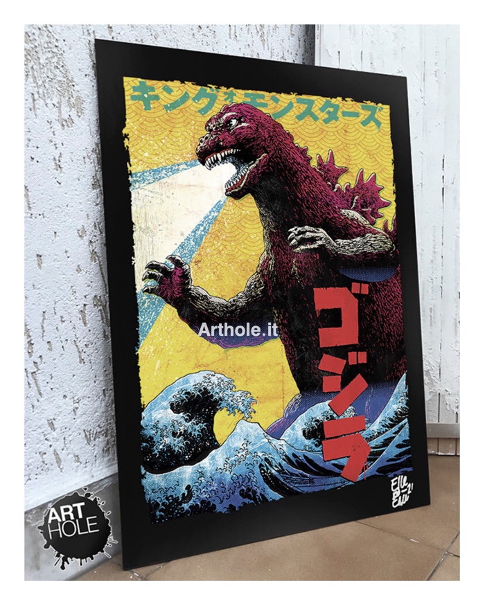 Godzilla Gojira dal film del 1956. Quadro Poster Originale handmade. Godzilla, Kaiju, King Kong, Kong, Godzilla vs Kong, arte giapponese, anime, manga, poster stile giapponese, alternative poster