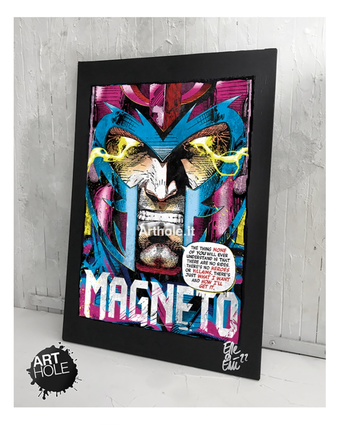 X-Men Angry Magneto Marvel Comics Quadro Poster Originale handmade. Fumetti, Comics, Pop-Art, Handmade